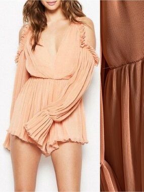 Alice McCall Sz 4 Shake For Me PS Orange Pleated Feminine Vacation Party Romper